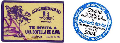 Tarjeta de invitación de Armstrong para una botella de cava