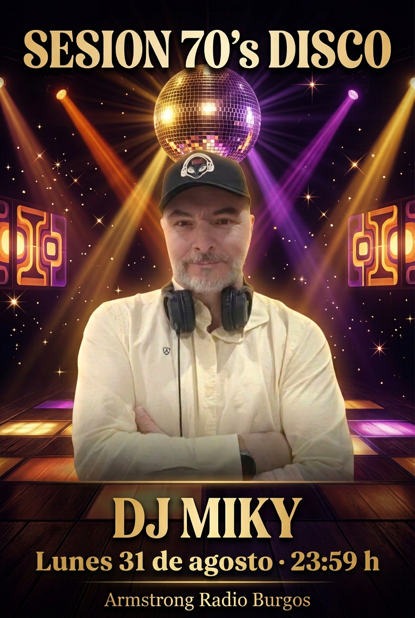 Cartel de la sesión 70's disco con DJ Miky