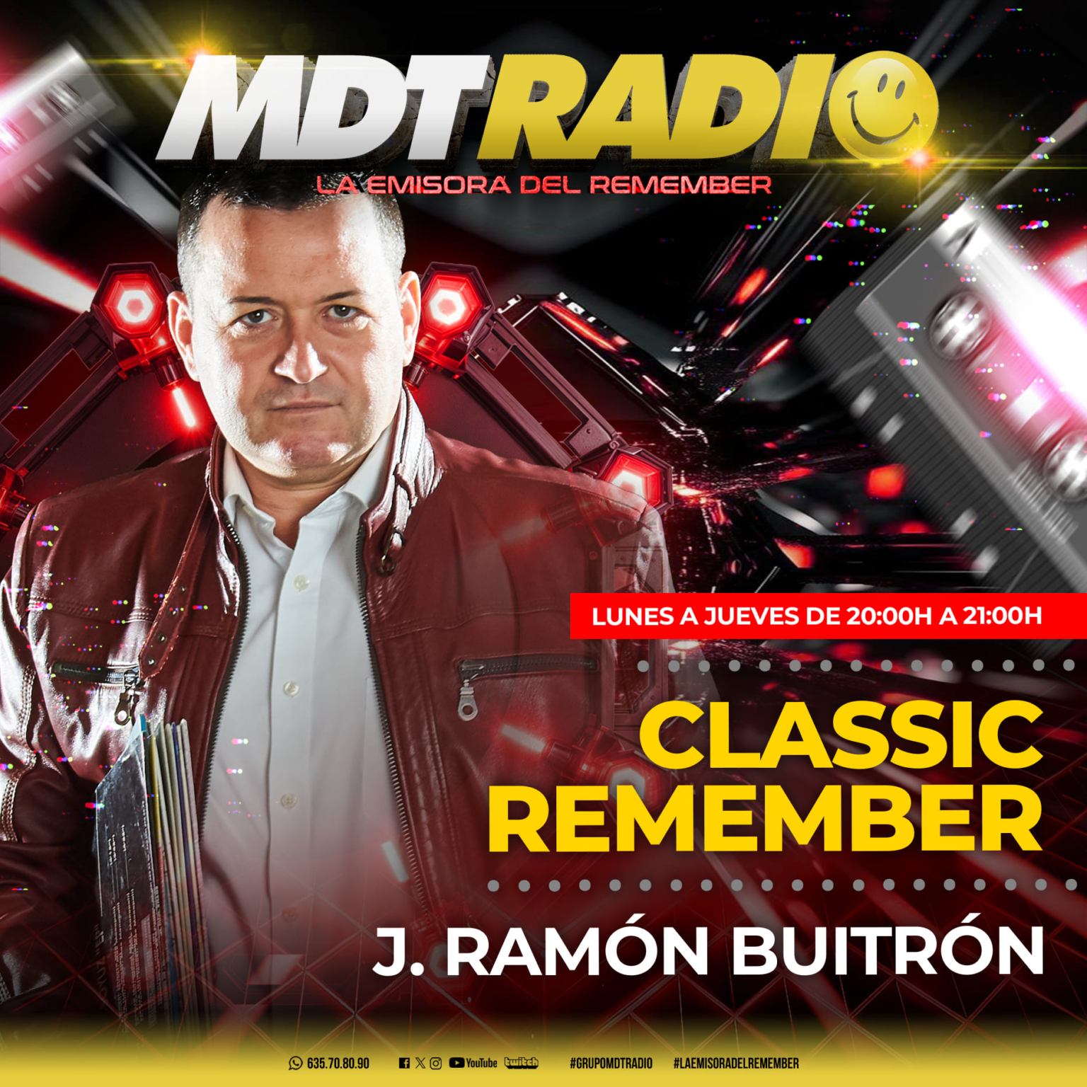 Cartel del programa Classic Remember de MDT Radio con J. Ramón Buitrón, de lunes a jueves de 20:00 a 21:00