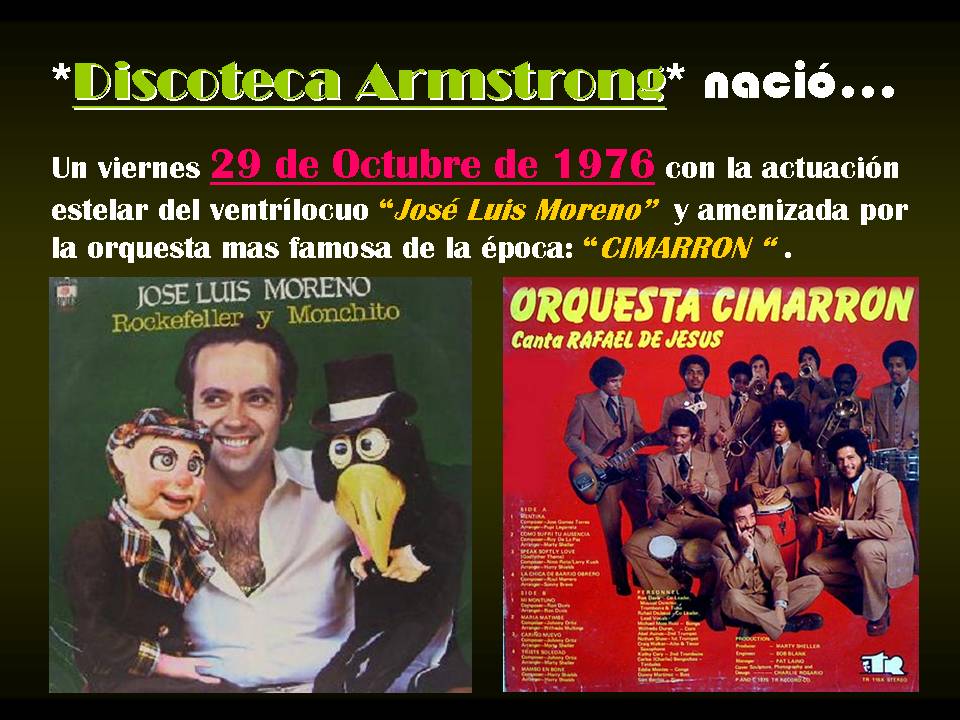 Cartel recordando el nacimiento de la Discoteca Armstrong en 1976